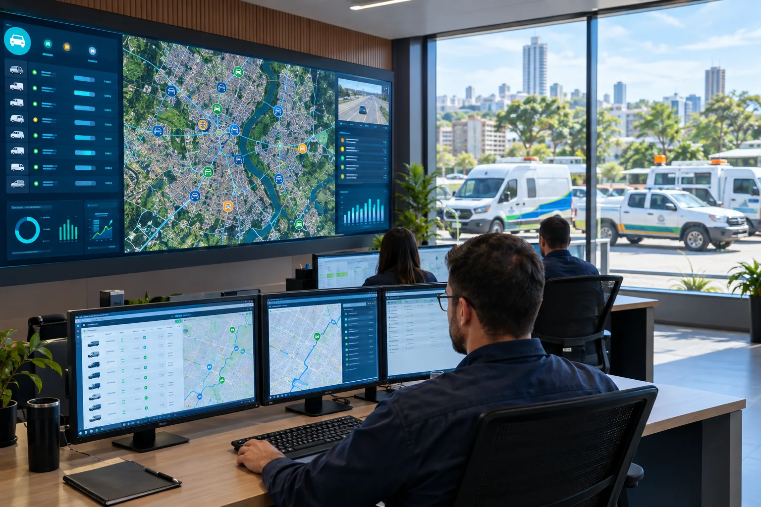 Central de monitoramento da frota oficial